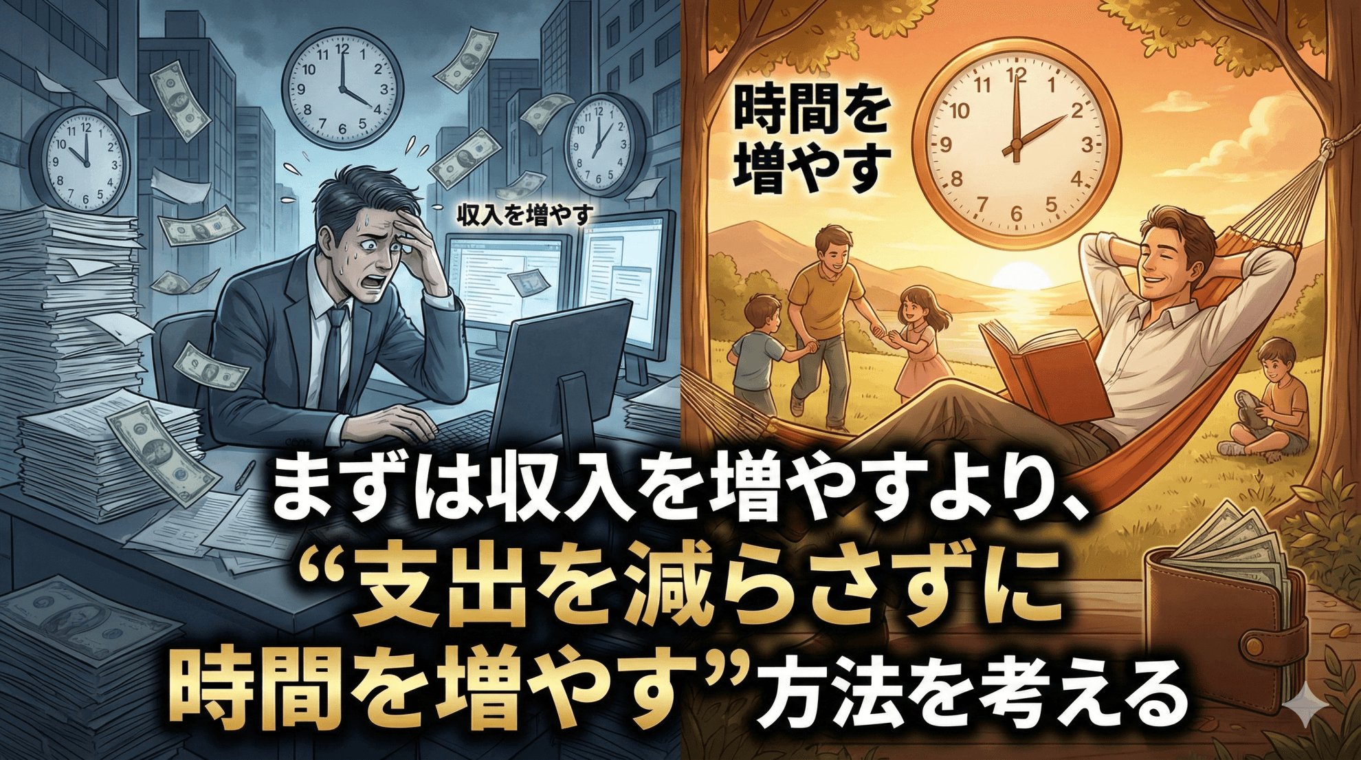 まずは収入を増やすより、“支出を減らさずに時間を増やす”方法を考える
