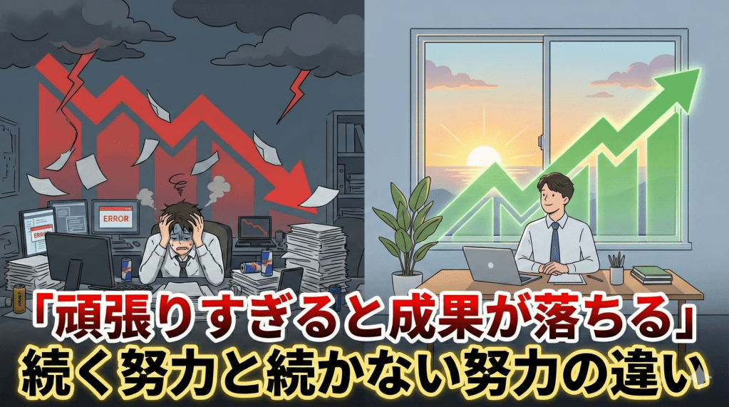 「頑張りすぎると成果が落ちる」
続く努力と続かない努力の違い